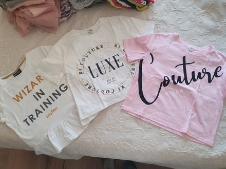 2x crop top tričko river island 9/10, river island,140