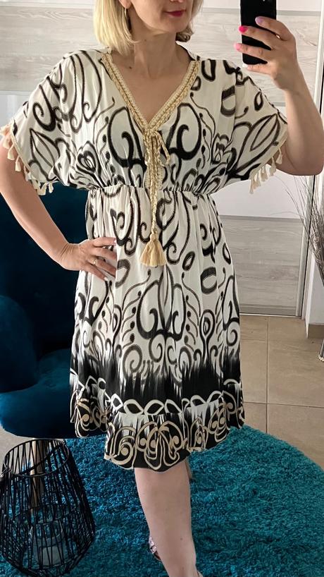 Šaty letné vzorované dámske (s/m/l/xl - uni), l / m / s / xl