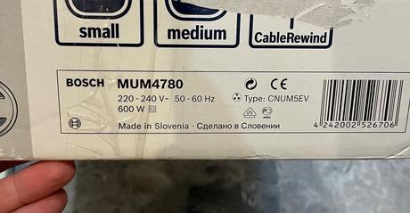 Bosch mum 4780/05 600w kuchynský robot, bosch