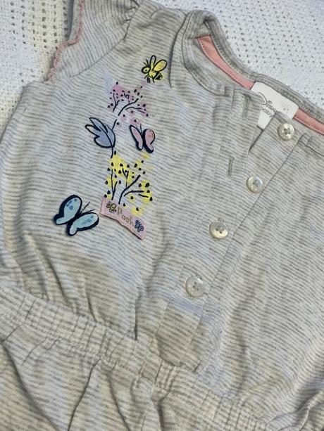 Dievčenský letný overal s motýľmi pásikavý  (68), disney,68