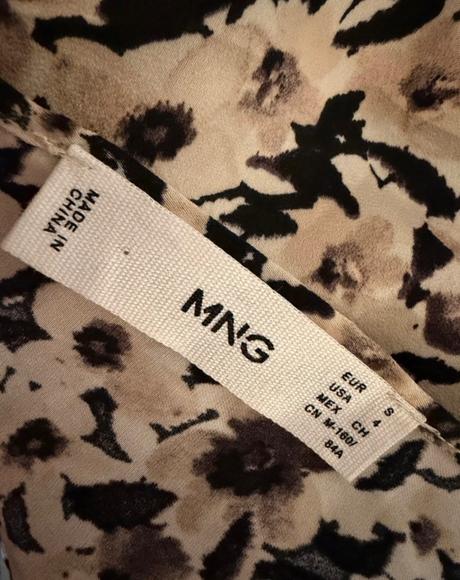 Elegantné vzorované šaty mango s viazaním pri krku, mango,s