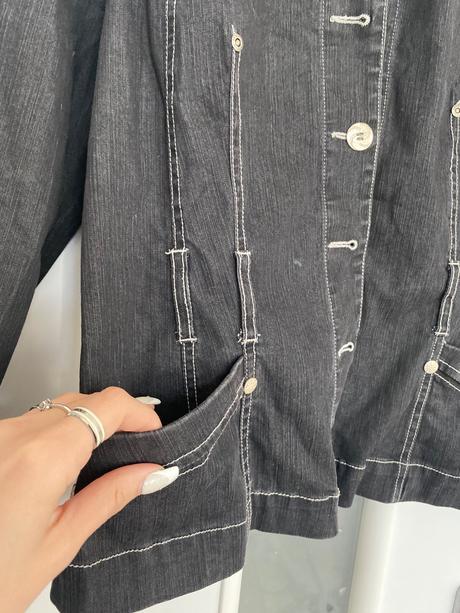 Šedá rifľová bunda, l