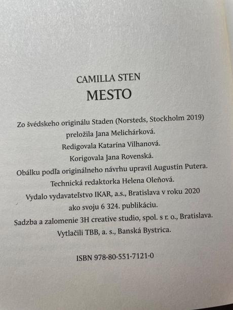 Kniha mesto camilla sten,