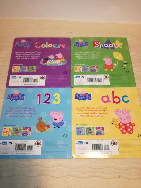 4x peppa pig colours / shapes / abc / 123 nsp21, 