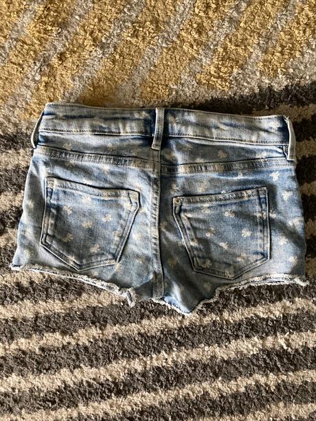 Rifľové šortky s mašličkami, h&m,128