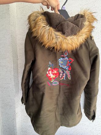 Zelena desigual jesena 40 parka bunda s vysivkou, desigual,38