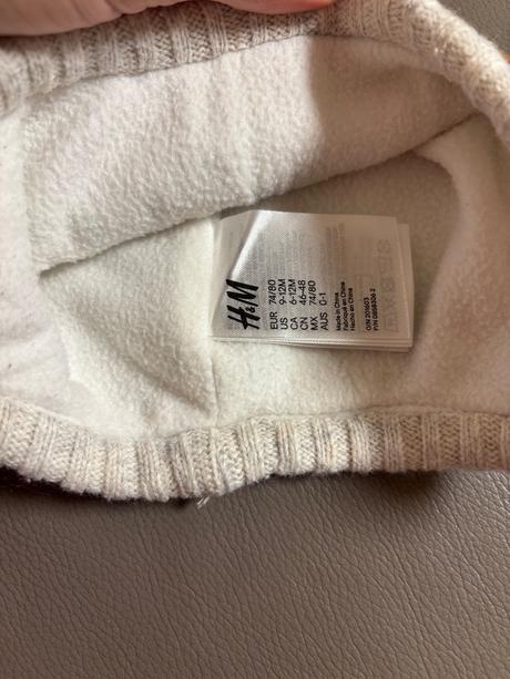 Zimna ciapka s rukavicami, h&m,74
