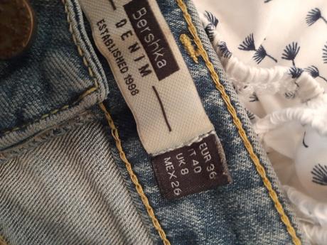 Riflová sukňa bershka, bershka,s