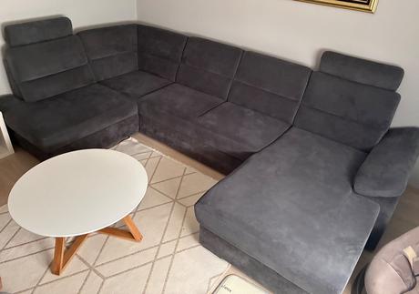 Sedacia súprava, textil, antracitová,