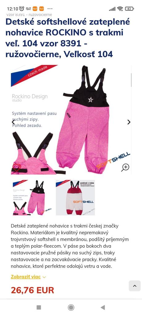 Softsch.nohavice na traky v 104, rockino,104