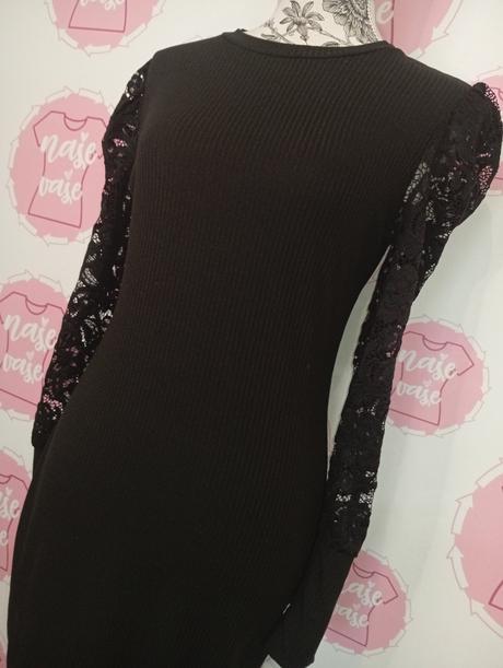 Rebrovane šaty s čipkou, s