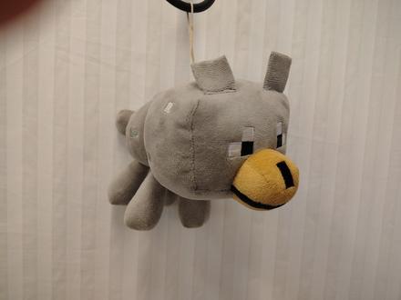 Plyšový skrotený vlk/pes s obojkom minecraft 18 cm, 