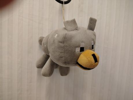 Plyšový skrotený vlk/pes s obojkom minecraft 18 cm,