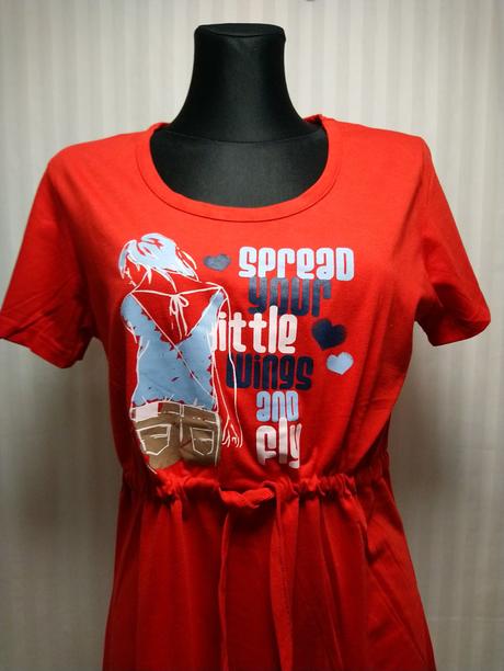 Dámske červené šaty s motívom, diamond, m/l, diamond,l