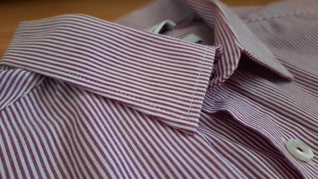 Kvalitná bielo-fialová pásikavá pánska košeľa, f&f,42