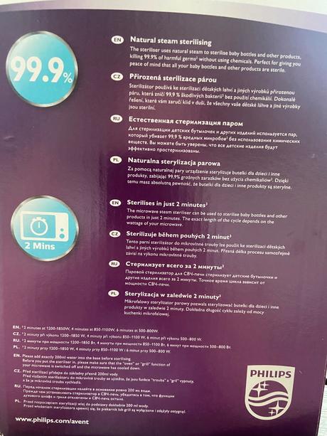 Sterilizátor do mikrovlnky, avent