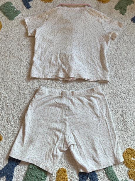 2x biele kvetované bavlnené pyžamo, f&f, 98, f&f,98