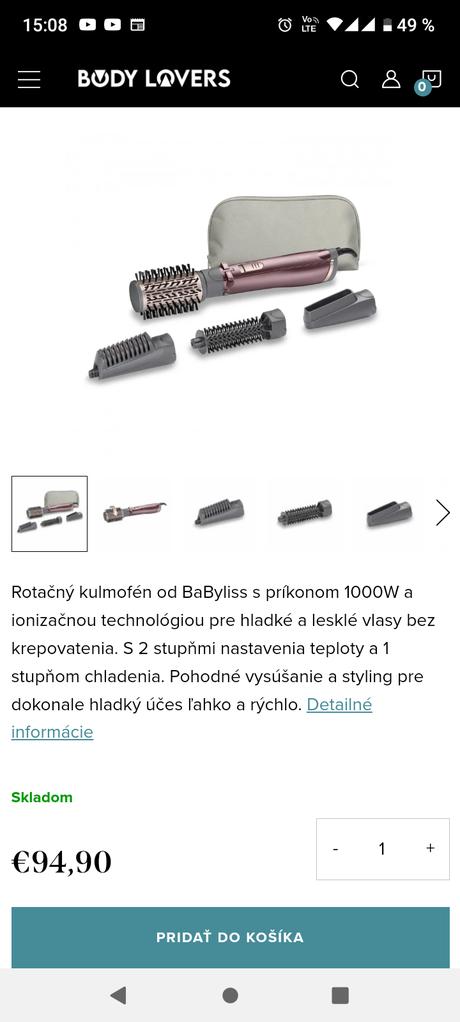 Rotačná kefa babyliss paris,