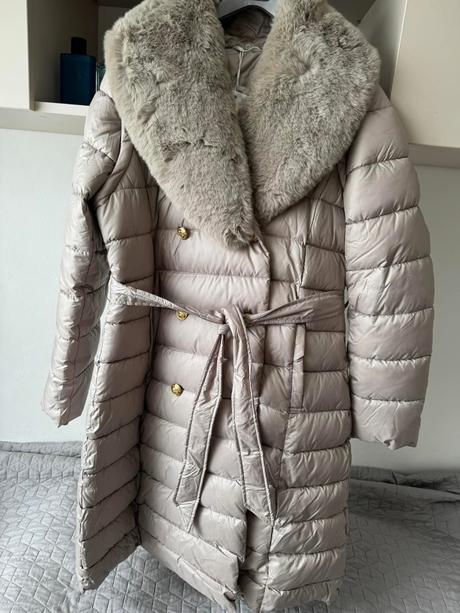 Zimná kombinovaná bunda s hustou kožušinou, xl