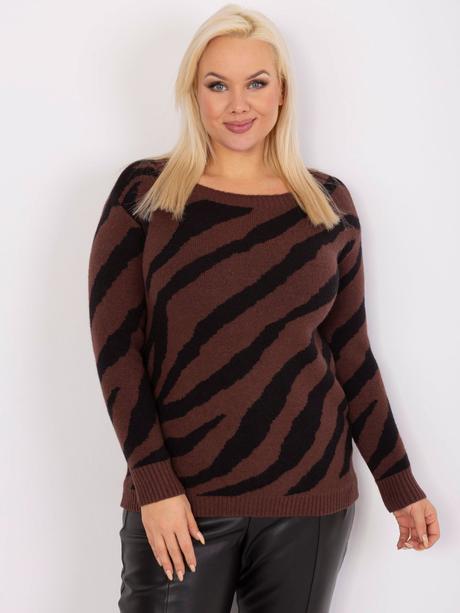 Dámsky sveter pre moletky so zebrovým vzorom, xl / xxl / xxxl