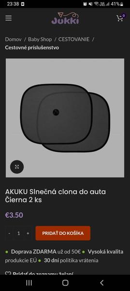 Slnečná clona do auta
