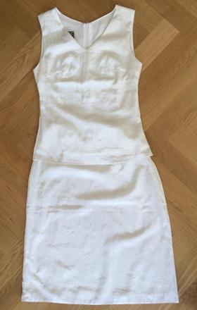 Biele 2-set sukňa + top, veľ. xs - xxs, xs