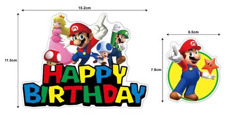 Tortový zápich super mario (24ks) - skladom,tz-122, 