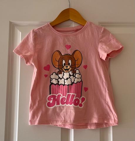 Ružové bavlnené tričko, jerry, 110, sinsay,110