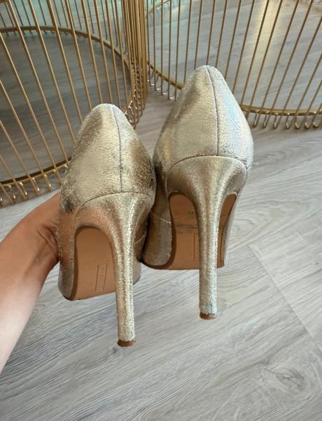 Štýlové zlate lodičky bershka, bershka,39