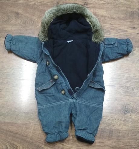 Riflovy teply overal s kožušinkou little pilot, 56