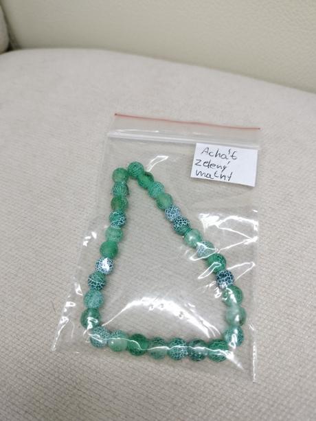 Handmade náramok z achát zelený matný, 