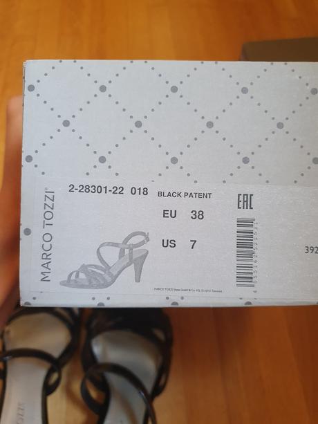 Čierne sandále, marco tozzi,38