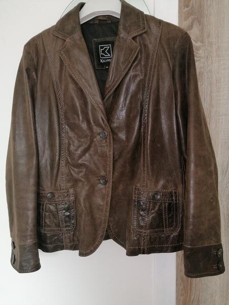 Pravá kožená bunda/sako č. 42, l