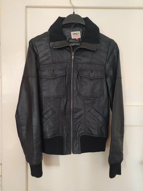 Pravá kožená bunda only veľkosť xs, only,s