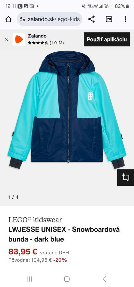 Snowboardova bunda lego wear, lego,152
