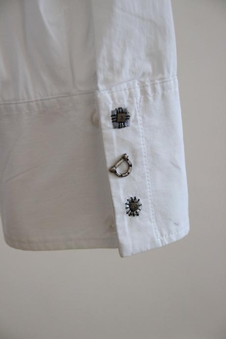 Biela košeľa s kovovými detailmi, xxl, xxl