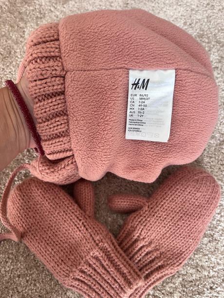 Detská zimná čiapka a rukavice, h&m,86