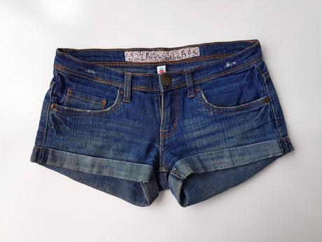 Riflové kraťasy, denim,36