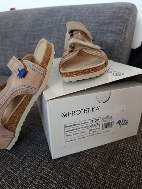 Sandále veľk. 34 - unisex, béžové, protetika,34