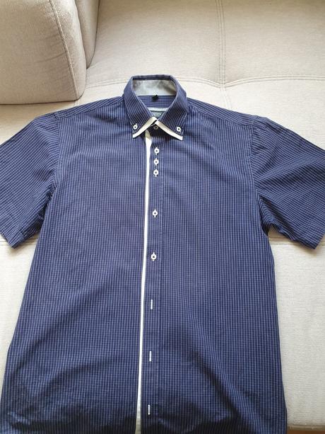 Predám pánsku košeľu  veľ.39 slim fit krátky rukáv, 39