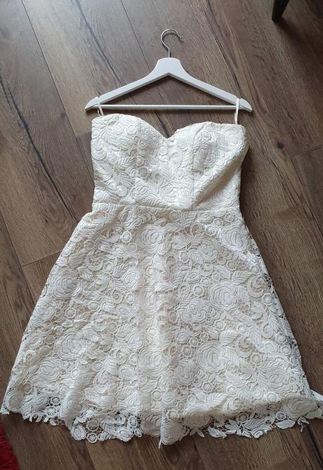 Krémové krajkové šaty, grace,36