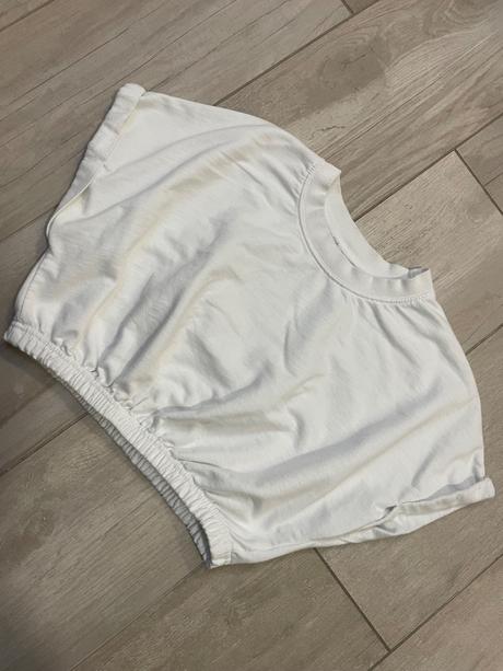 Teplákové crop tričko, bershka,m