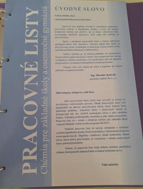 Creo pracovné listy chémia 6r. až 9.r. zš ševt,