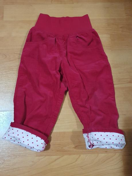 Tenšie nohavice s pružným vysokým pasom, lupilu,80