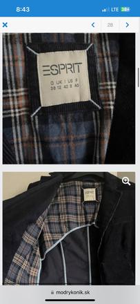 Esprit manchestrove sako tmavomodre krasne sedi, esprit,38