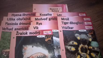 Karty z knihy svet zvierat,