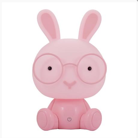 Detské led svetlo zajačik ružový,