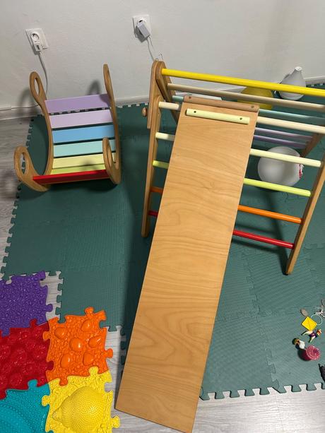 Montessori komplet - hojdacka+smyklavka+strecha, 