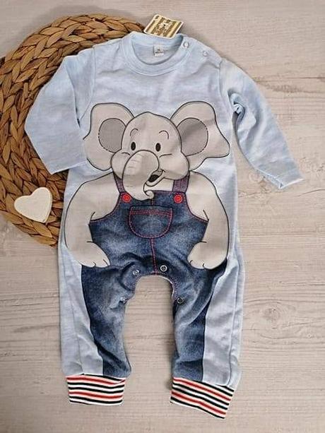 Detské dupačky sivé so slonikom, 62 / 68 / 74 / 80 / 86