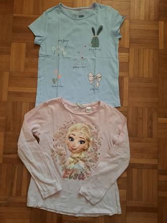 Dievčenské tričká-2 kusy, h&m,122